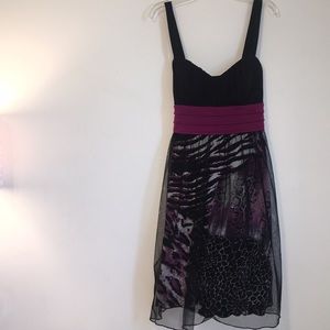 BCX Purple Animal Print Formal Dress